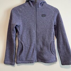 Girls Patagonia Better Sweater Hoody Full Zip Fleece Jacket Coat L 10 Purple